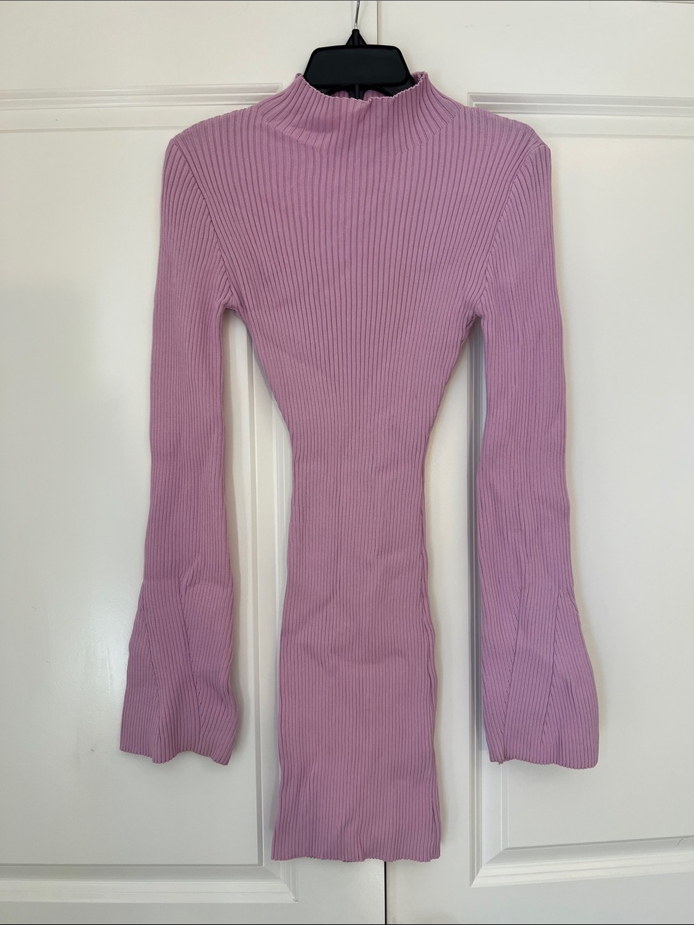 Princess Polly Lilac Ribbed Mock Neck Long Sleeve Top